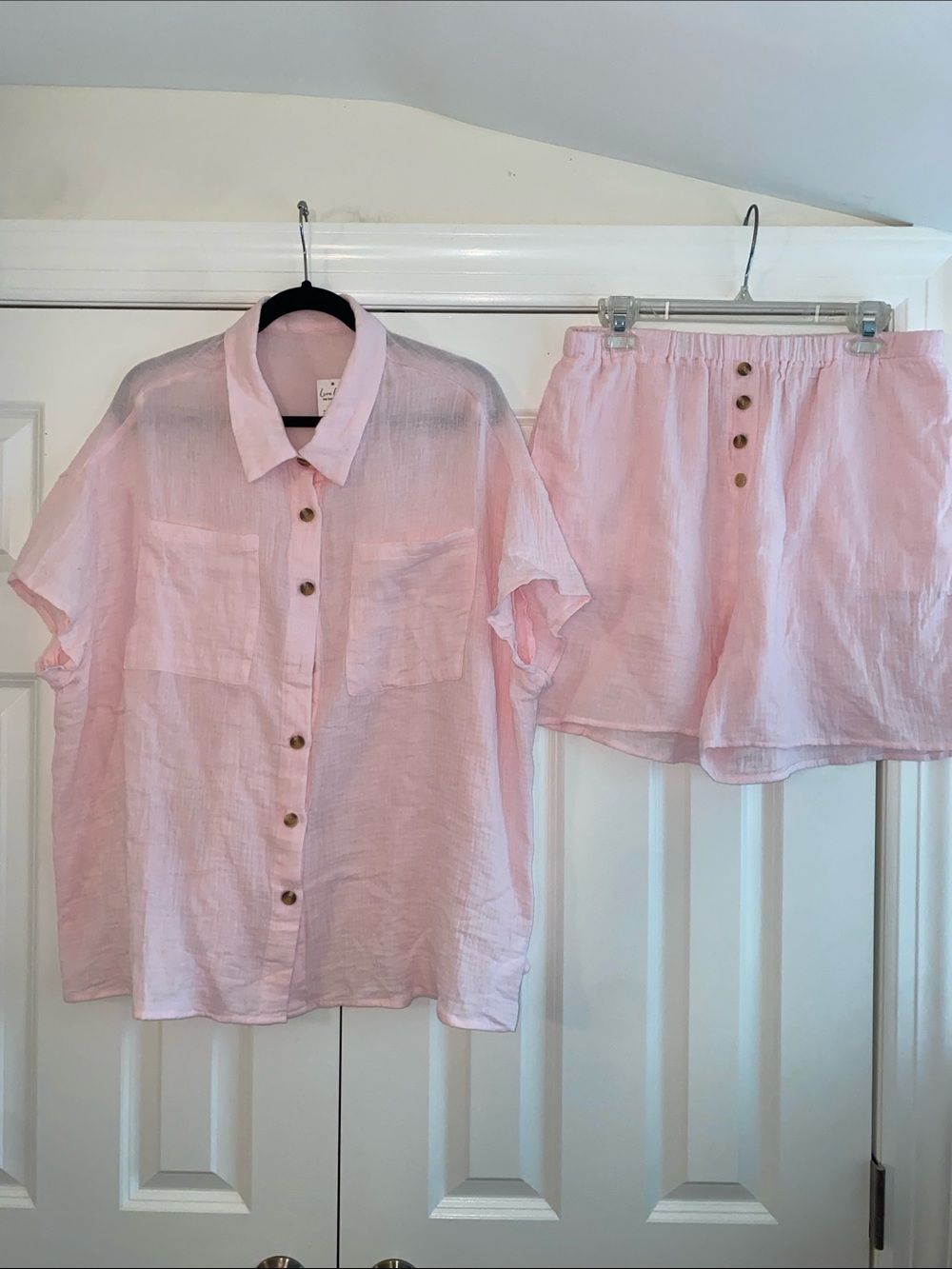 Cupshe Soft Pink High Waist Lounge Shorts Set - Picture 6 of 11